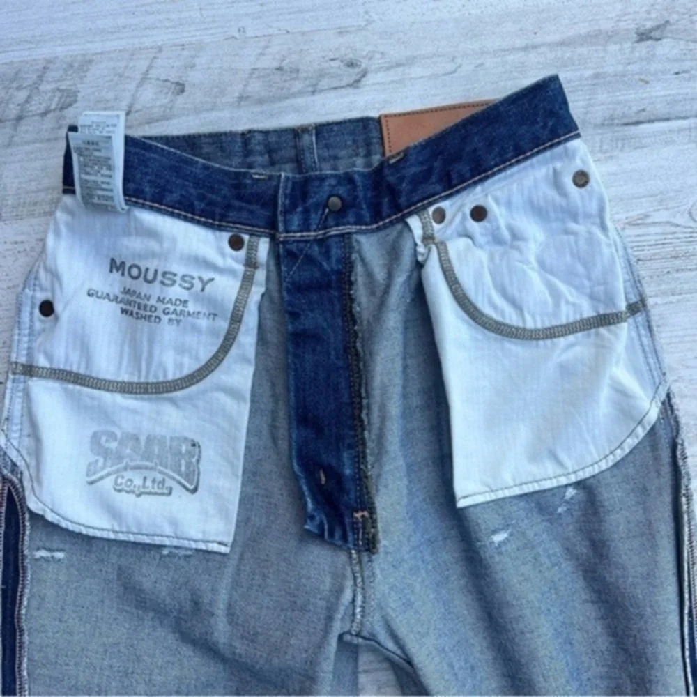 $360 MOUSSY Vintage Denim MV LATROBE Distressed Blue Jeans 25‎ Made In Japan